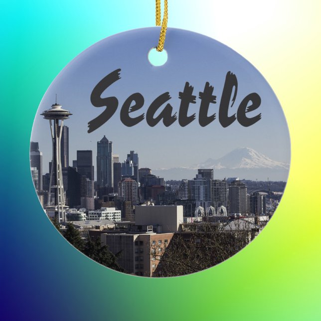 Seattle Washington scene Ceramic Tree Decoration (Creator Uploaded)