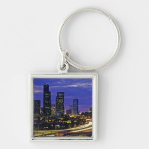 Seattle, Washington skyline at night Key Ring