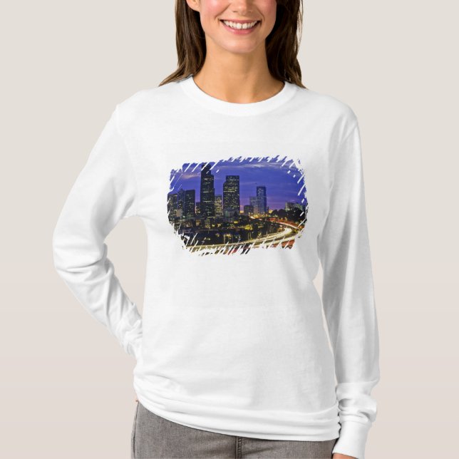 Seattle, Washington skyline at night T-Shirt (Front)