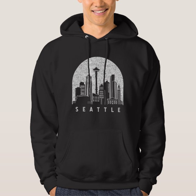 Seattle Washington Skyline Hoodie (Front)