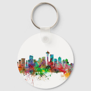 Seattle Washington Skyline Key Ring