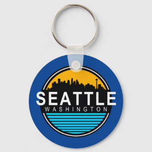Seattle Washington Skyline  Key Ring