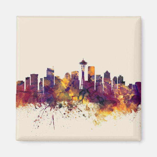 Seattle Washington Skyline Magnet (Front)