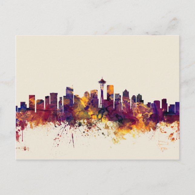 Seattle Washington Skyline Postcard (Front)