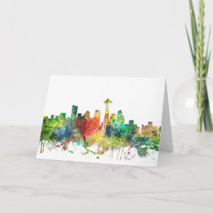 SEATTLE WASHINGTON SKYLINE SP - HOLIDAY CARD