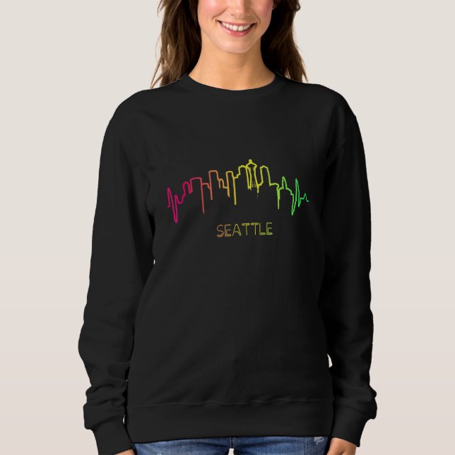 Seattle Washington Skyline Sweatshirt (Front)