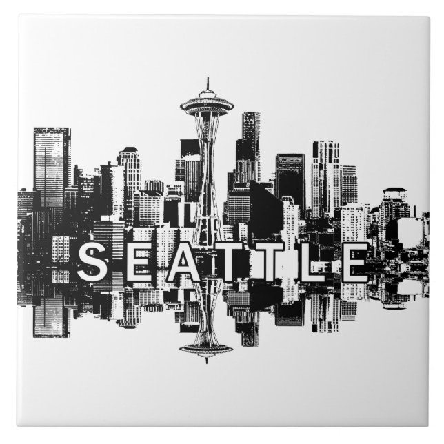 Seattle, Washington skyline Tile (Front)