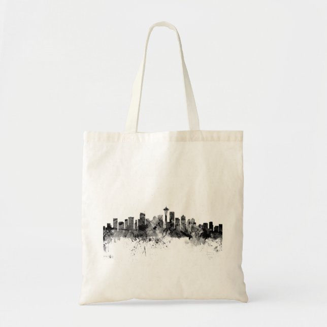 Seattle Washington Skyline Tote Bag (Front)