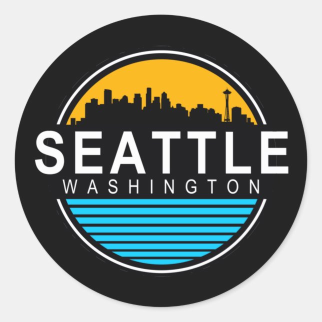 Seattle Washington Skyline Travel  Square Sticker (Front)