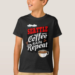Seattle Washington State Coffee Drinker Rain T-Shirt
