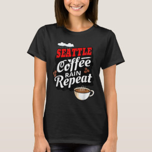 Seattle Washington State Coffee Drinker Rain T-Shirt