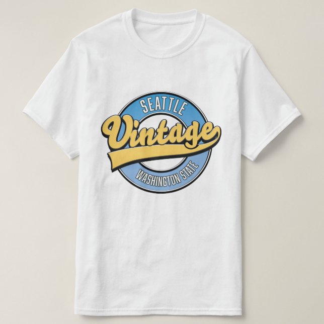 Seattle Washington State retro logo. T-Shirt (Design Front)
