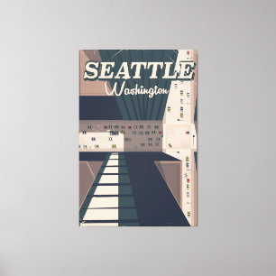 Seattle, Washington state Travel poster Canvas Print