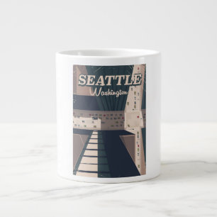 Seattle, Washington state Travel poster Large Coffee Mug