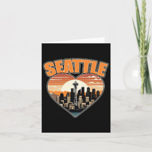 Seattle Washington State Usa Men Women Kids Card