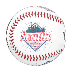 Seattle Washington United States City Skyline USA Baseball