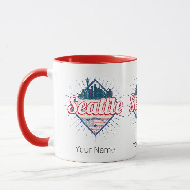 Seattle Washington United States City Skyline USA Mug (Left)