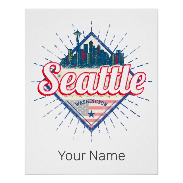 Seattle Washington United States City Skyline USA Poster (Front)
