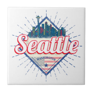Seattle Washington United States City Skyline USA Tile