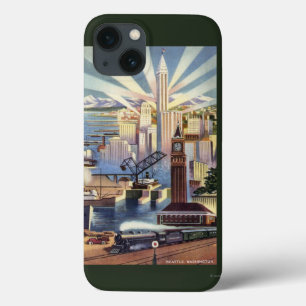 Seattle, Washington - View of Downtown iPhone 13 Case