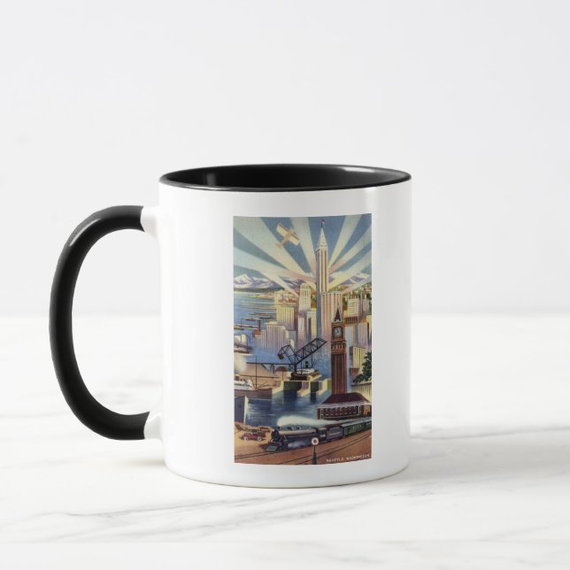 Seattle, Washington - View of Downtown Mug (Left)
