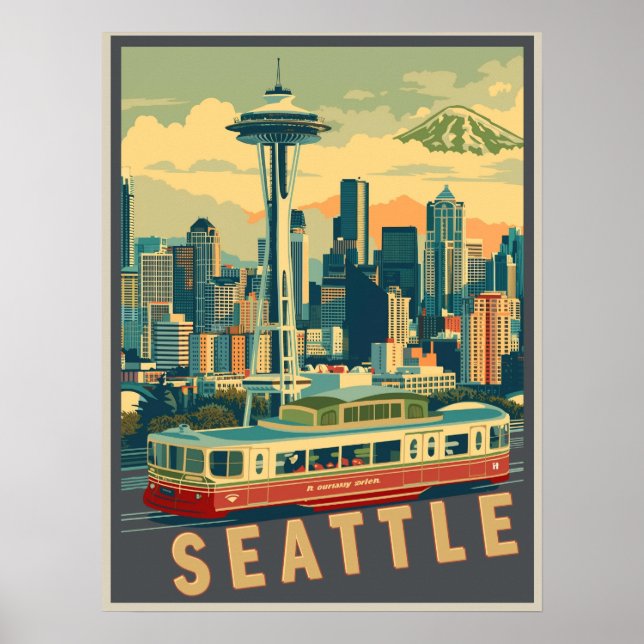 Seattle, Washington Vintage Poster (Front)