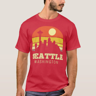 Seattle Washington Vintage Sunset T-Shirt
