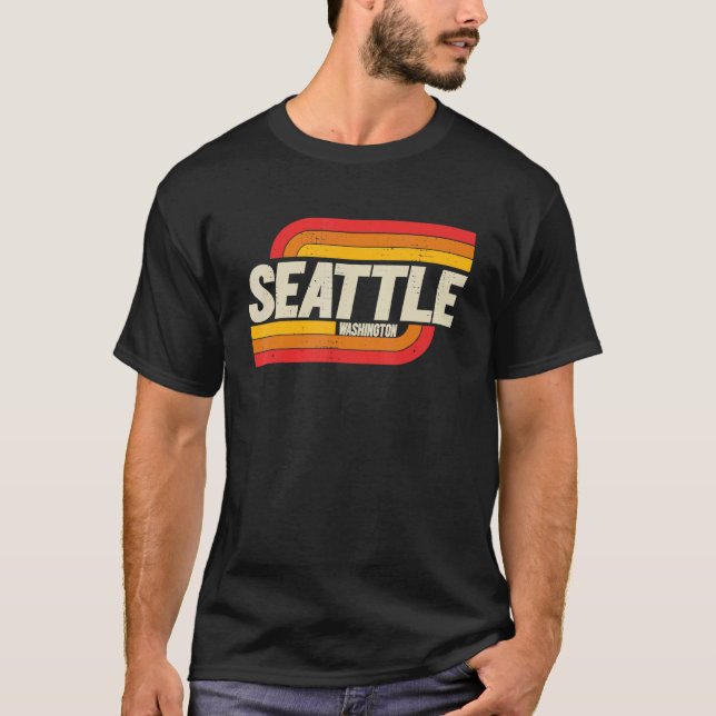 Seattle Washington Wa City Vintage T-Shirt (Front)