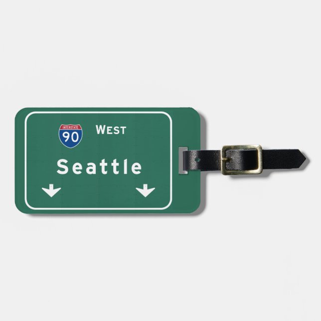 Seattle Washington wa Interstate Highway Freeway : Luggage Tag (Front Horizontal)