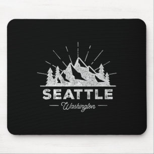 Seattle Washington Wa T Shirt Vintage Hiking Retro Mouse Mat