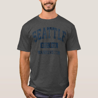 Seattle Washington WA Vintage Athletic Sports Desi T-Shirt