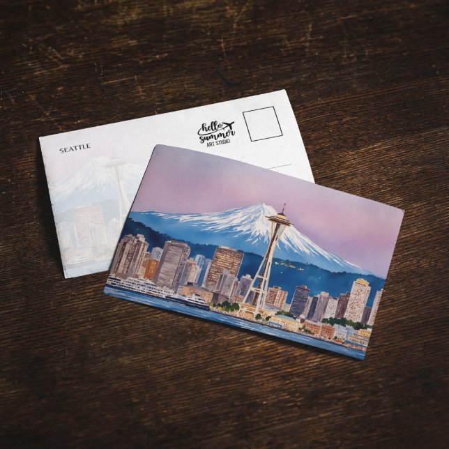 Seattle Washington Watercolor Postcard (Creator Uploaded)