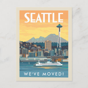 Seattle, Washington   We've Moved Invitation Postcard