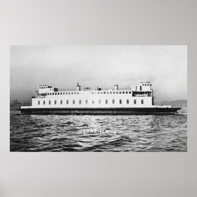Seattle, WashingtonView of the Elwha Ferry Poster (Front)