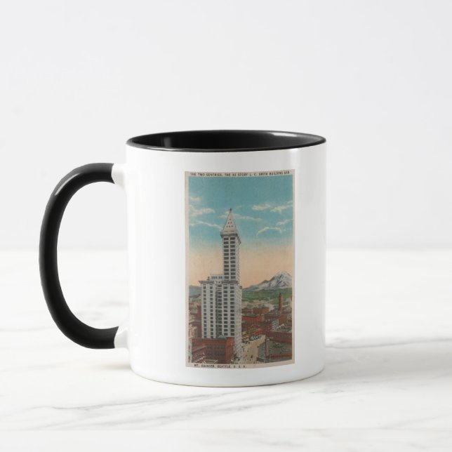 Seattle, WASmith Tower View & Mt. Rainier Mug (Left)