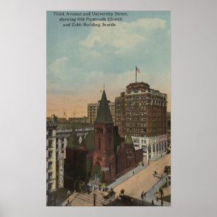 Seattle, WAThird Avenue and University Streets Poster