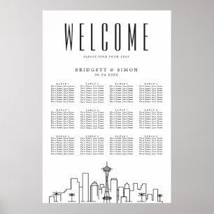 Seattle Wedding   12 Table Seating Chart 