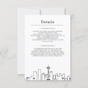 Seattle Wedding   Guest Details Invitation