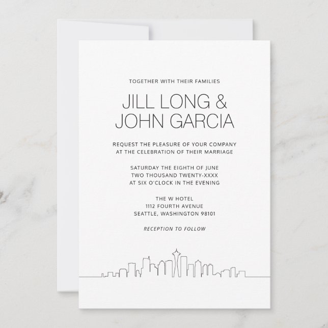 Seattle Wedding Invitation (Front)