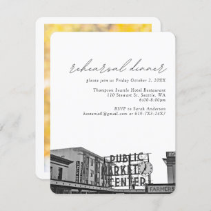 Seattle Wedding Pikes Place Photo Rehearsal Enclosure Card