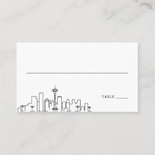 Seattle Wedding Place Cards Front and Back