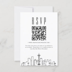 Seattle Wedding QR code RSVP Invitation