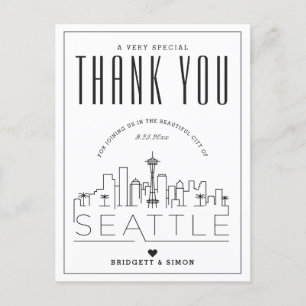 Seattle Wedding   Thanks for Coming! Postcard