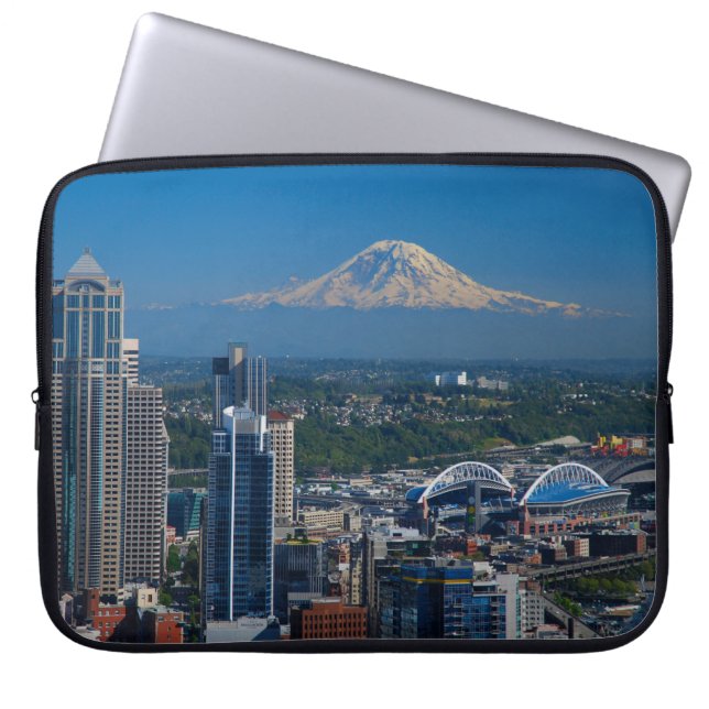 Seattle with Mount Rainier Photography Laptop Slee Laptop Sleeve (Front)
