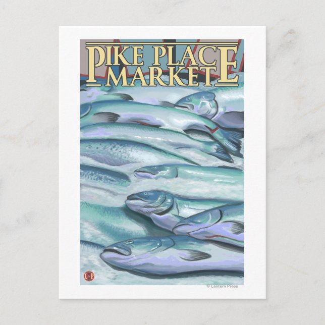 SeattleFish on Ice at Pike Place Market Postcard (Front)