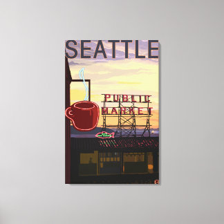 SeattlePike Place Market Sign and Water View