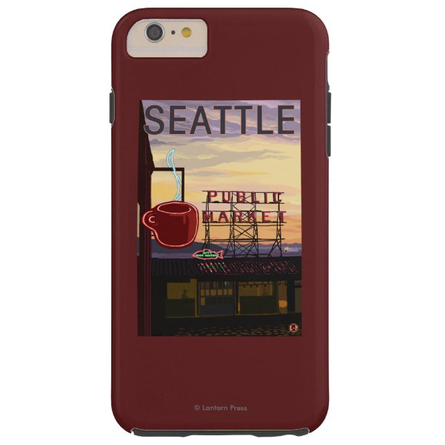 SeattlePike Place Market Sign and Water View Case-Mate iPhone Case (Back)
