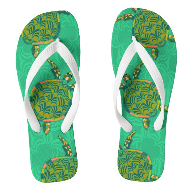 Seaturtle Aquamarine Flip Flops (Footbed)