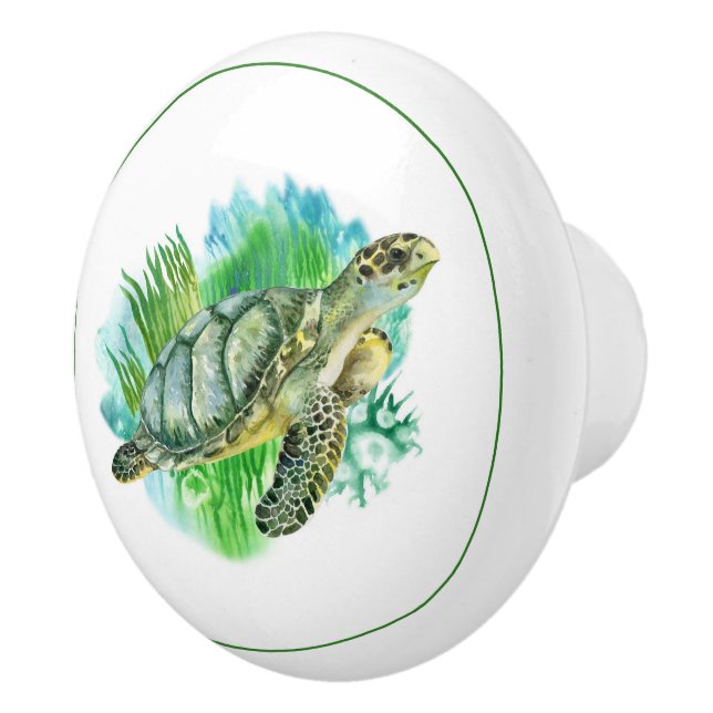 Seaturtle  ceramic knob (Right)