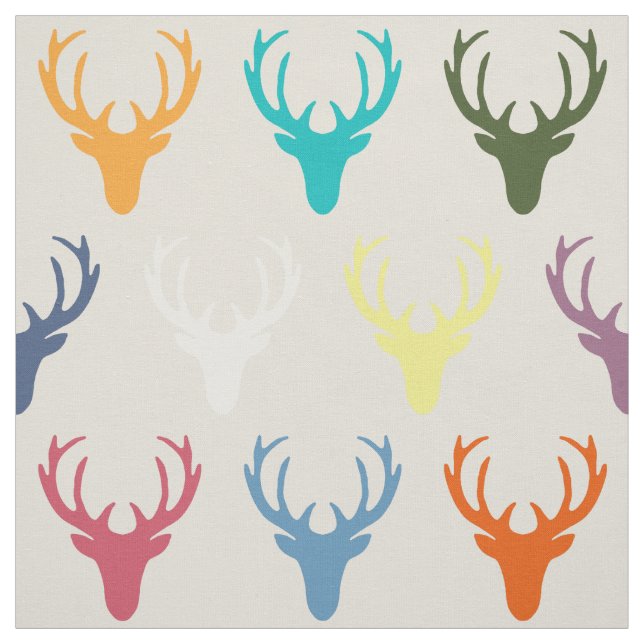 Seaview simple deer heads fabric (Swatch)